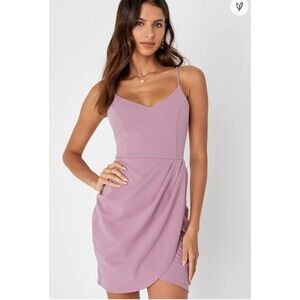 Lulus Forever Your Girl Mini Dress Women's Large Mauve Pink Fairy Bodycon Cute